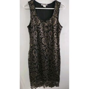 Sans Souci Black Lace Sleeveless Dress Size Large